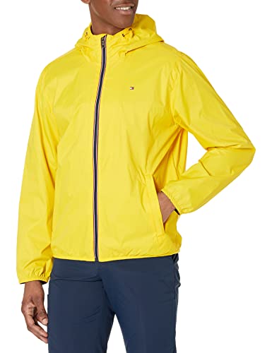 Image of Tommy Hilfiger Men's Lightweight Active Water Resistant Hooded Rain Jacket