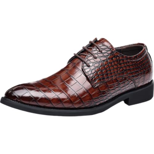 Zapatos formales Derby cómodos de punta puntiaguda en cuero sintético PU para hombre
