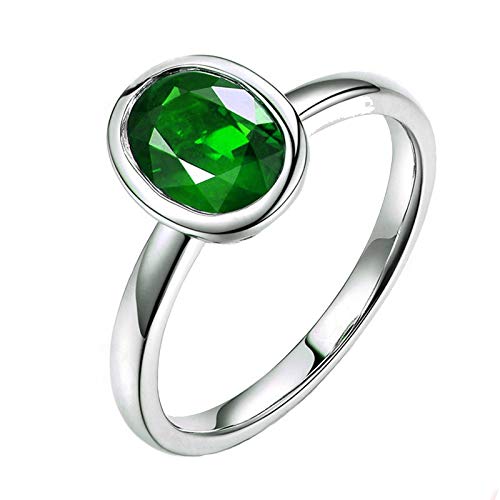 Bague de fiançailles argent solitaire zirconium vert KnSam femme