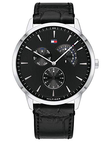 Herren Multi Zifferblatt Quarz Armbanduhr mit Lederarmband