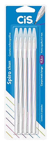 Caneta Esferográfica SPIRO CLEAN, CIS, Multicor, Blister com 5 unidades