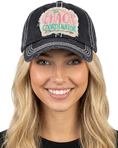 Image of Funky Junque Womens Baseball Cap Distressed Vintage Unconstructed Embroidered Dad Hat