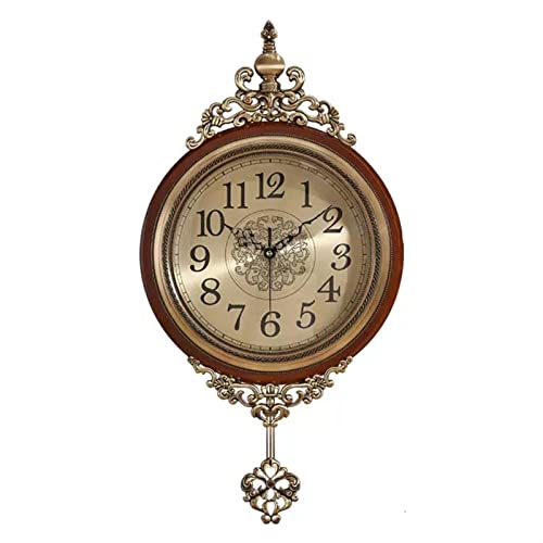 Horloge murale rétro lisible avec grand nombre et verre anti-reflet pour pièces lumineuses