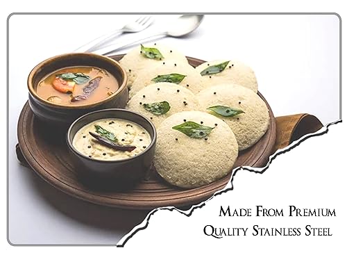Image of BLeaf Stainless Steel-4 Plates Premium Thatte Idli Stand | Dhokla Maker (4 Plate, 4 Idli)