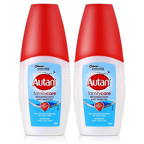 Autan Family Care Spray antizanzare 100 ml – fino a 4 ore di protezione contro le zanzare, dermatologicamente testato, contiene sostanze idratanti e aloe vera (confezione da 2)