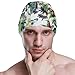 susiyo Hydrangea Flowers Butterfly Mens Swim Caps Polyester Swimming Hat for Adult and Youth