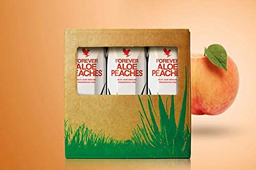 Forever Living - Aloe Peaches - (Tripack) | Aloe-Vera-Gel und Pfirsichpüree, ohne Konservierungsstoffe, vegan und glutenfrei, zur täglichen Nahrungsergänzung