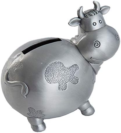 Vintage Pewter Piggy Bank Coin Bank Saving Pot Money Box for Newborn Baby Nursery Decor Children Keepsake Kids (Whale)