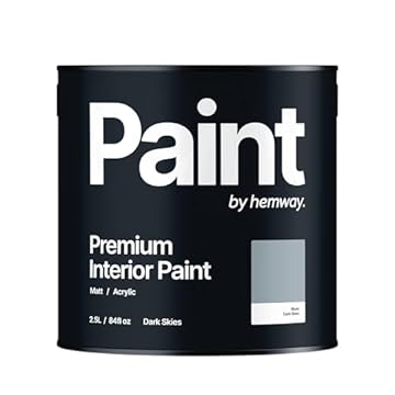 Hemway Dark Skies Blue - 2.5 Litre - Paint Premium Interior Indoor Matt British-Made Eco Acrylic Emulsion - Matt Finish, Low VOC, Interior Wall, Ceiling, Kitchen, Bathroom, Bedroom & Door