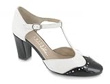 Hispanitas, HV49183, Zapato Blanco-Negro de Mujer, Talla 40
