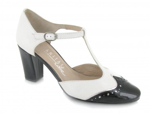 Hispanitas, HV49183, Zapato Blanco-Negro de Mujer, Talla 40