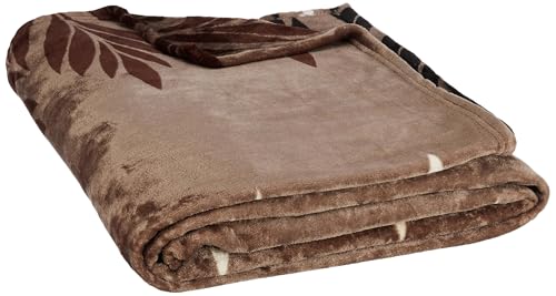 Image of amazon basics Plush Blanket | Double Size | 300 GSM 100% Polyester| Super Soft & Cozy (Light Brown)