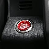 BETTERHUMZ Car Engine Start Button Sticker Compatible with Ford F150 Raptor 2015-2025 Carbon Fiber Control Knob Decorative Sticker Car Interior Accessories (Red)