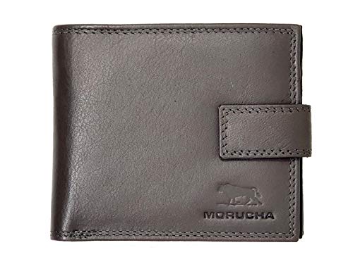 Preisvergleich Produktbild MORUCHA Herren Geldbörse M70, RFID-blockierend, Echtleder, Grau