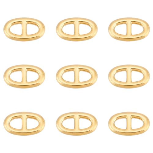 UNICRAFTALE 10 languettes de Fermeture Éclair 17mm Ovales Dorés Pendentifs de Liaison 5x5.5mm...