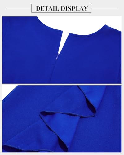 Image of Plus Size Cocktail Dress - Wedding Guest Women Bodycon Vintage Ruffle Church Pencil Dress