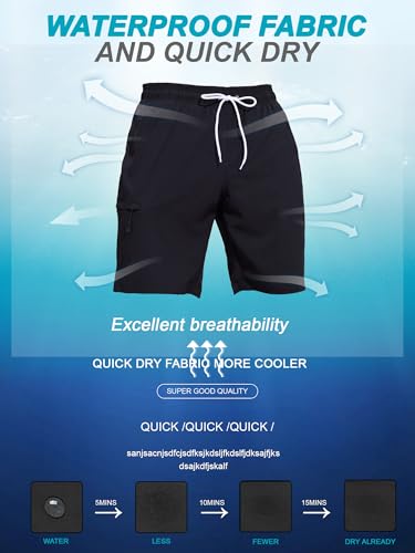 SILKWORLD Mens Swim Trunks with Compression Liner Quick Dry 9" Bathing Suit Summer Beach Swimming Shorts with Zip Pockets4