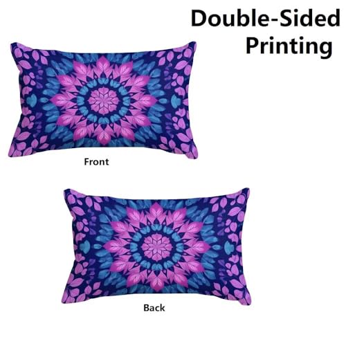 Housses de coussins 35x55 lot de 2 taie d'oreiller decorative violette decoration maison - 6