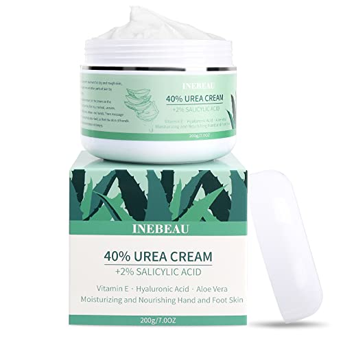 Urea Cream 40 Percent For Feet - 2% Salicylic Acid, Vitamin E, Aloe Vera, Hyaluronic Acid, 7 Oz, Deeply Moisturize Skin Cream For Dry Cracked Feet, Hands, Heels, Elbows, Nails, Knees, Intensive Moisturizes & Softens Skin, Exfoliates Dead Skin #TOP26