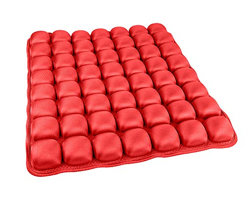 Huizz Colchón de acupresión de células de Aire para masajes corporales cojín del Asiento Trasero Inflable Cojines de Yoga para el Alivio del Dolor de Fitness contra el decúbito,Red