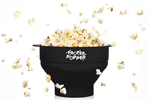 The Original Proper Popper Microwave Popcorn Popper, Silicone Popcorn Maker, Collapsible Bowl Bpa Free & Dishwasher Safe - (Black) #TOP1