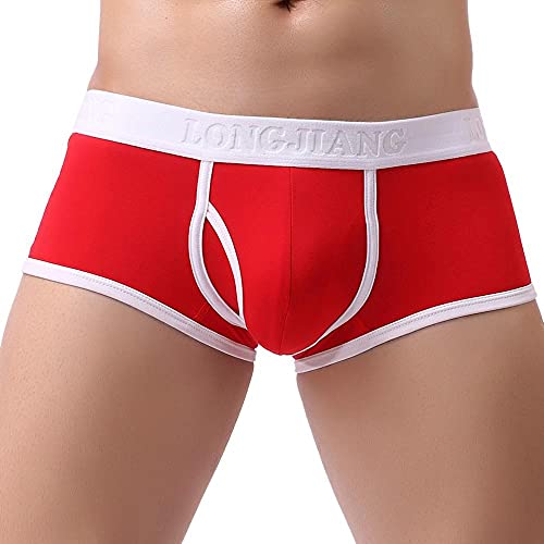 WXZZ Sportarigan Boxer en coton pour homme Taille moyenne U Convexe Respirant Basic Long Jiang S-XL, rouge, L Cover