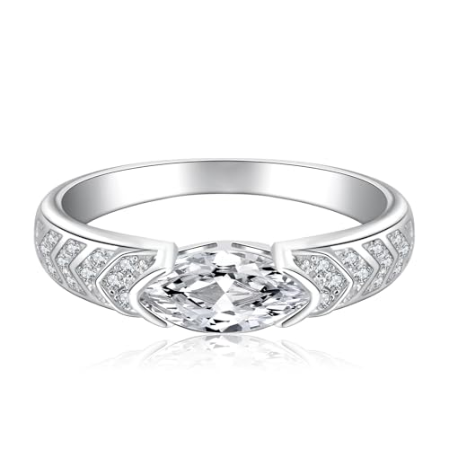 Moissanite Engagement Ring Marquise Cut 1 Carat Moissanite D Color VVS1 S925 Sterling Silver Eye of Horus Ring Promise Women's Wedding Ring Certificate