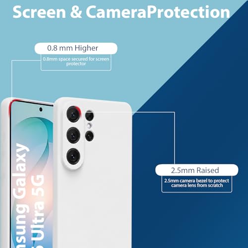 Image of LIRAMARK Liquid Silicone Soft Back Cover Case for Samsung Galaxy S26 Ultra 5G| Soft Micro-Fibre Lining Inside | Camera Protection Bump (White)