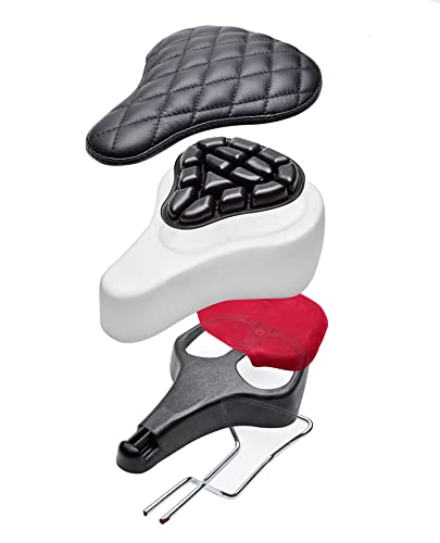 Image of AIRHAWK Inflatable Soft Comfortable Air-Cell Bike-eBike-ExBike Seats for Cycling /Electric Bike Riding /Exercising, Diamond Stitch Cover, Medium