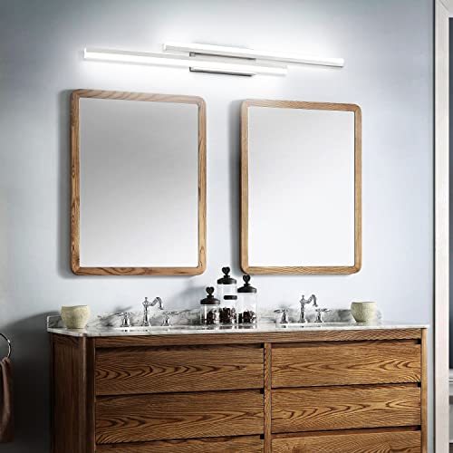 Image of PRESDE 48 inch LED Bathroom Vanity Light, Modern Brushed Nickel Wall Bar Fixture Over Mirror 3CCT