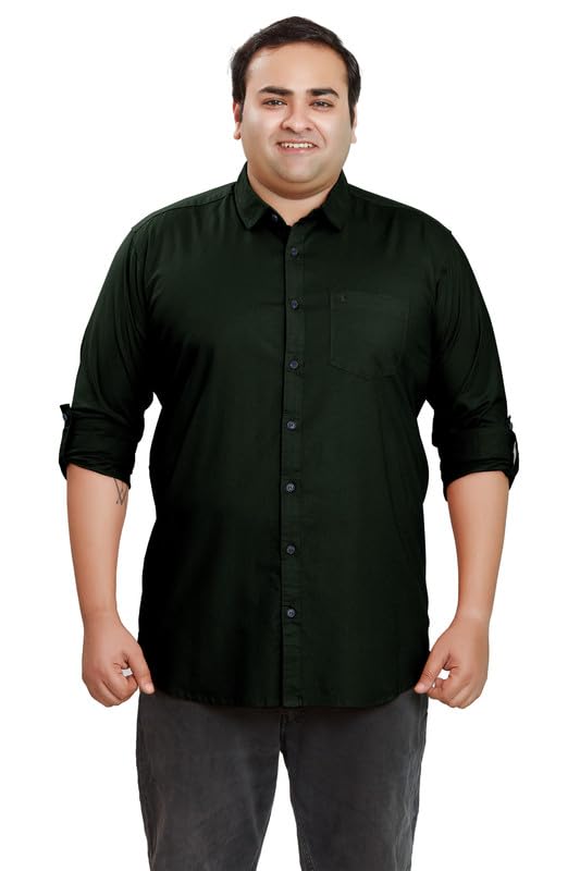 Image of BE ACTIVE Plus Size Lycra Cotton Satin for Men Shirts|| All Plus Size Men|| Cotton Stylish Full Sleeves Shirt for Men