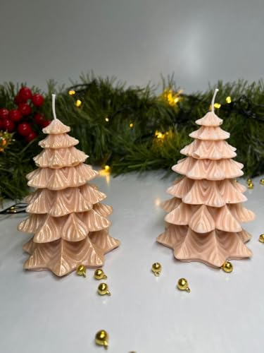 Vela Aromática Árvore de Natal Nude Presente Perfumada 80g (nude sem brilho)
