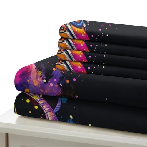 Housses de couettes chèvre 3D anti-plis super douce en microfibre lit double 200x200