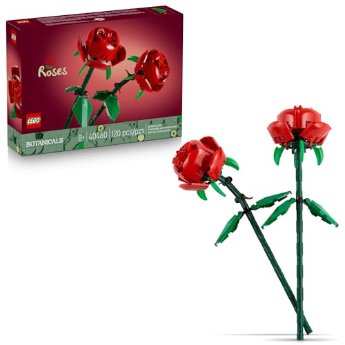 LEGO Roses - Building Toy for Kids Girls & Boys Ages 8+ - Artificial Fake Roses for Home Decor & Display - Gift Idea for Plant & Flower Lovers - 40460