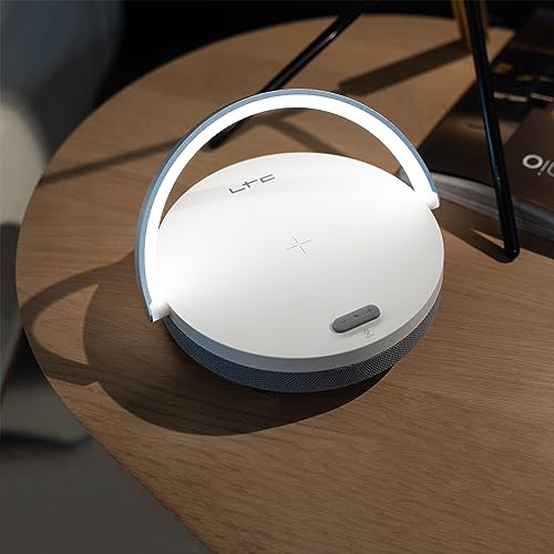 SMOOTH-LIGHT - LTC - Heller 5W Bluetooth-Lautsprecher mit Induktionsladefunktion und Freisprecheinrichtung - Weiß und Grau