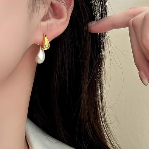 Vivian&CD Chunky Gold Hoop Earrings Set For Women, Lightweight Teardrop Earring Trendy Hypoallergenic 14k Gold Hoop Earrings Cartilage Stacks Earrings Jewelry2