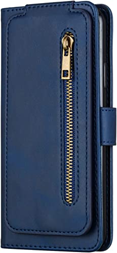 Étui à rabat cuir iPhone 12 Pro Max bleu finition premium