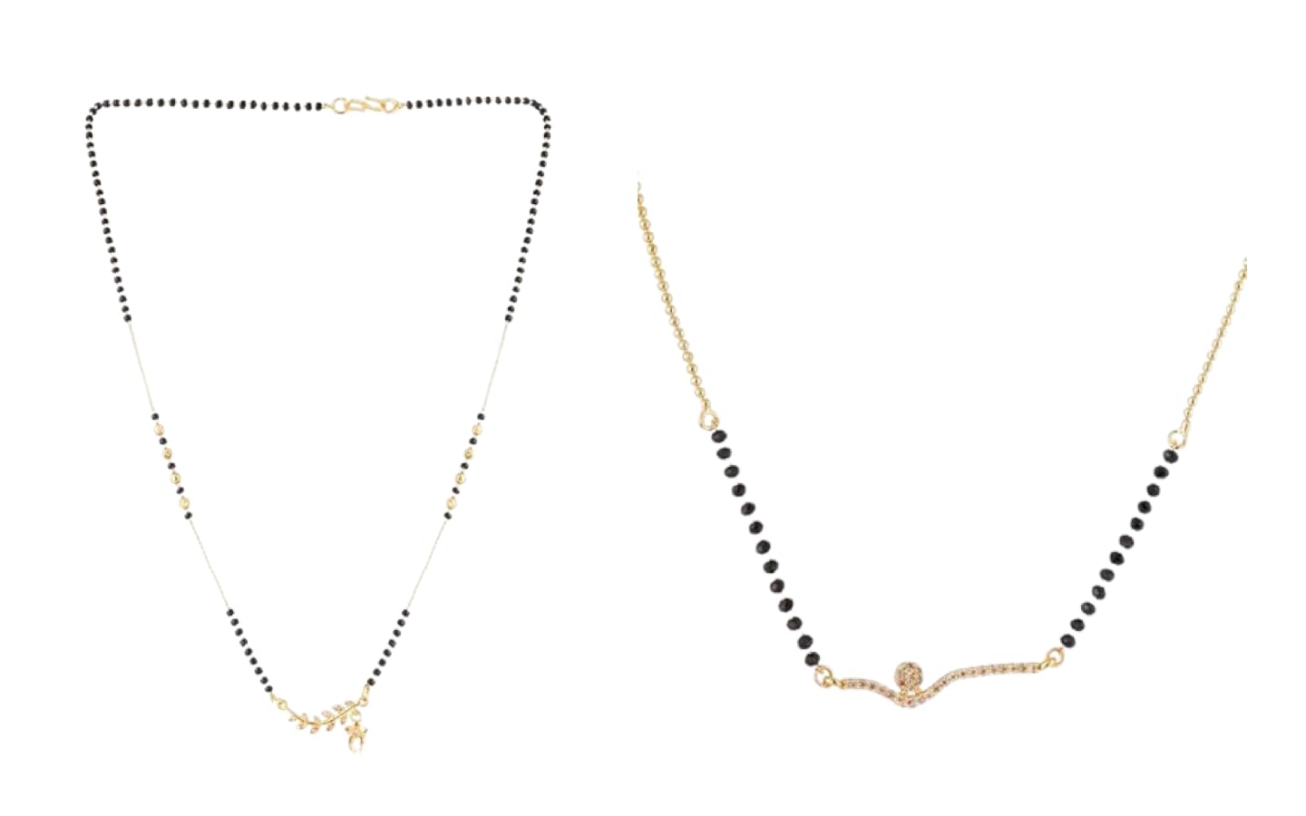 jewels by samriddhi Combo of 2 Gold-Plated Traditional Mangalsutra for Women | Lightweight Black Beads Mangalsutra with Elegant Pendant Designs | Wedding, Festive & Everyday Use-picture-26