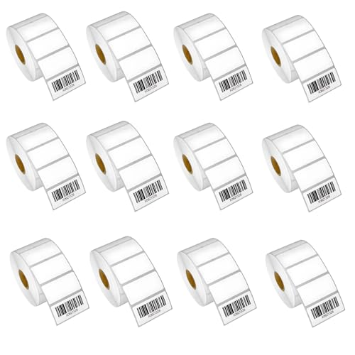 Image of 38x25 mm Direct Thermal Self Adhesive Barcode Labels Stickers 1.5 inch x 1 inch Inch for Printers Print MRP Product Etc 1000 Labels Per Roll (12 Pack(12000 Labels))