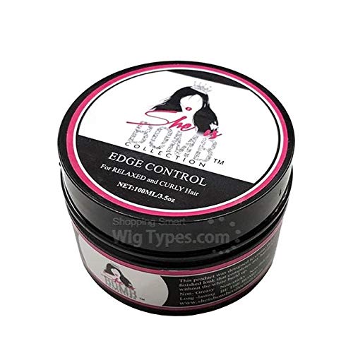 She Is Bomb Control de bordes de cabello relajado y rizado, 3.5 onzas.