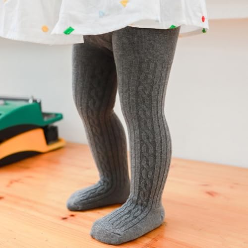 5 Pairs Baby Girl's One-Piece Stockings Socks for 0-6 Years Old, Soft Cotton Braided Foot Socks for Infants Toddlers3