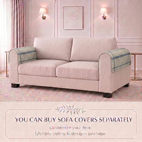 Image of STITCHNEST 'Frostvine Collection' Sofa Armrest Cover | Cotton Quilted Fabric, Washable & Durable for Modern Living (18 x 22 Inches)