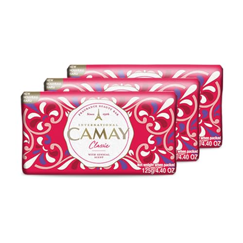 Camay Classic International Beauty Soap With Carnations & Roses (Buy 2 Get 1 Free) Combo Pack Offer, Bar Soap Combo, Daily Skincare, Gives Silky, Soft & Glowing Skin (3 Count, 125G Each)