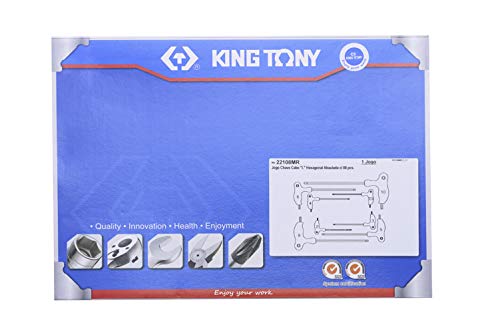 king tony 22108MR Thermoformed 6-Sided Hex Key with T-Handle Metric L Spherical Head Set of 8 - Image 2