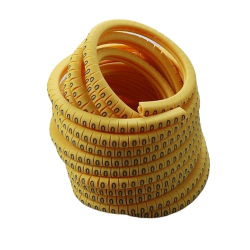 Tubo Organizador Cables Plástico Flexible, 0.5-35 Mm Cable Amarillo Marcador De Ciruela Tubo 0-9 Número Diferente(16mm2 100pcs)