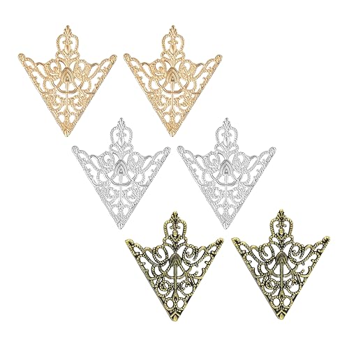 Image of coadipress 2PCS Retro Hollow Triangle Collar Pins Brooch for Men Women Hollow Floral Shirt Suit Clothing Collar Angle Decoration Parts