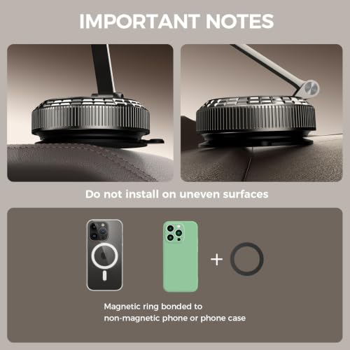 Image of Metal Magnetic Car Phone Holder, 360 Adjustable Magsafe Car Phone Mount, Vacuum Suction Cup Phone Holders for Your Car for iPhone 17-12 Pro Max Air Plus & Android (Carbon Fiber)