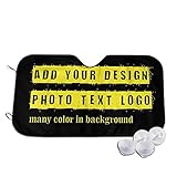 Custom Car Sun Shade For Windshield Personalized Foldable Sunshades Upload Your Own Text Photo Window UV Rays Car Shield Protector Keep Vehicle Cool Protect Car from Sun Heat Glare