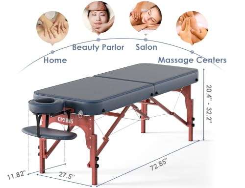 Image of CLORIS 84 inch Professional Massage Table 2 Section Portable Hold Up to 1100LBS
