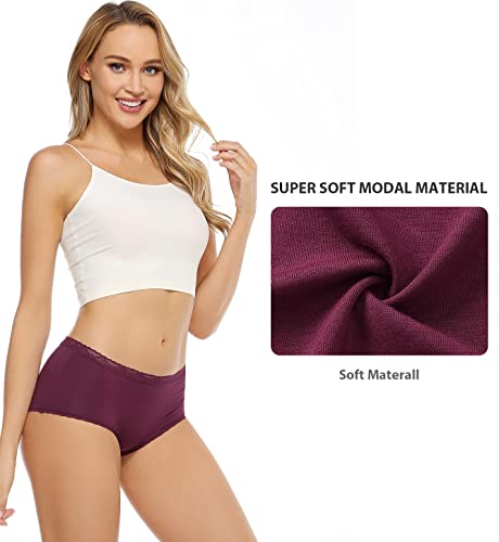 Altheanray Womens Underwear Briefs Mid Rise Ladies Soft Stretch Panties Lace Hipster Breathable Underpants 6 Pack Multi-Color #TOP7